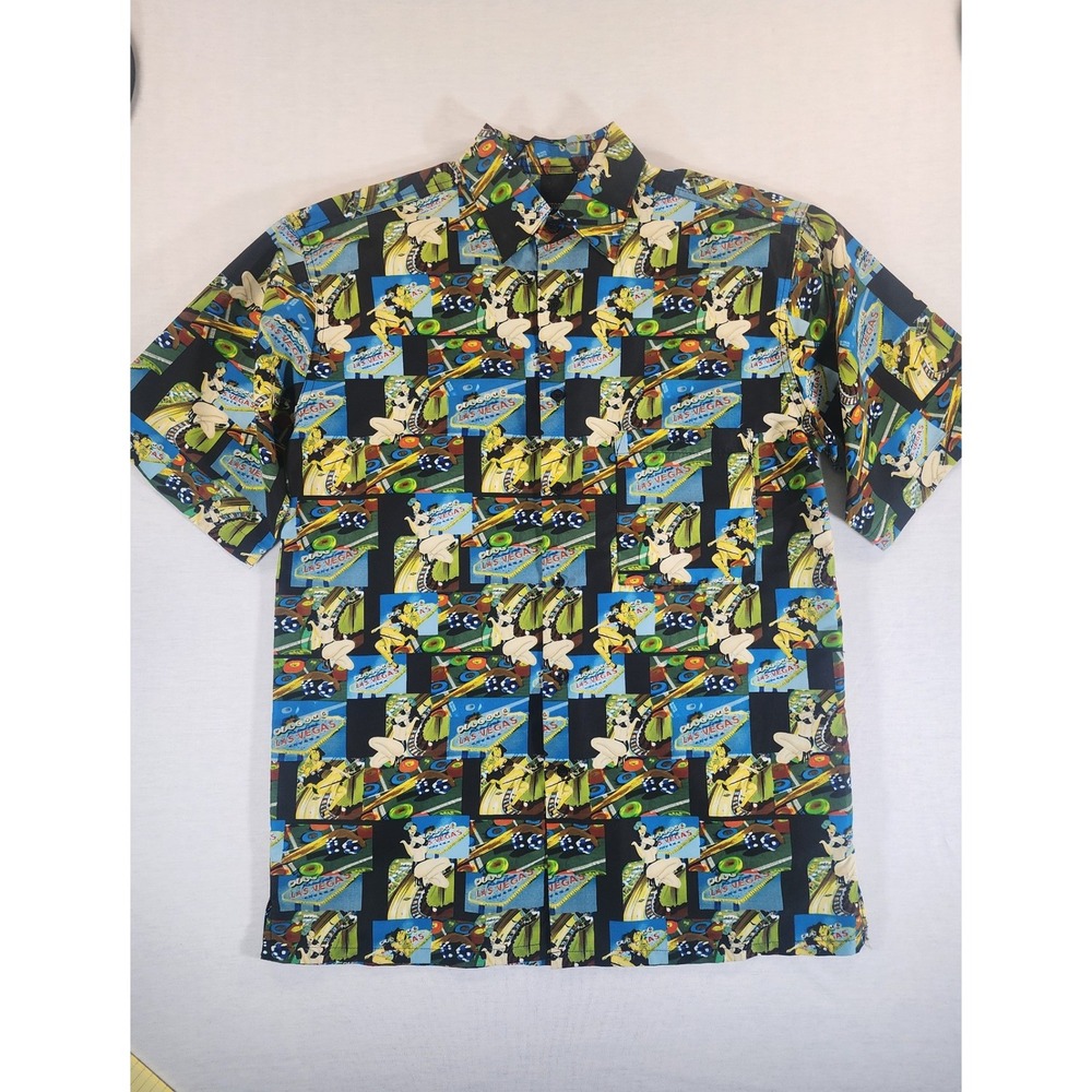 Utopia Mens M Welcome To‎ Fabulous Las Vegas Pin Up Girl Casino AOP Button Up